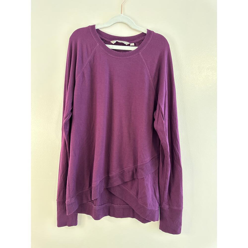 Athleta Womens Serenity Modal Purple Crossover Sweatshirt Athleisure Size Small